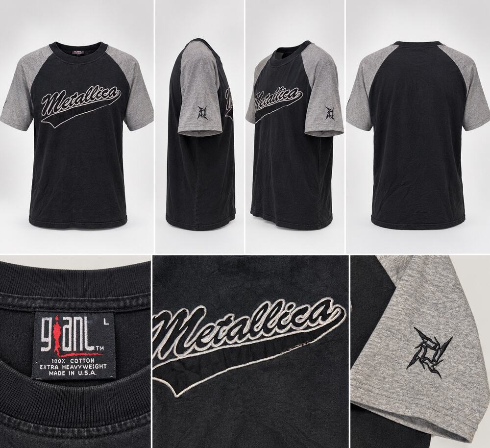Vintage Metallica Embroidered Raglan Tee Giant Tag L USA